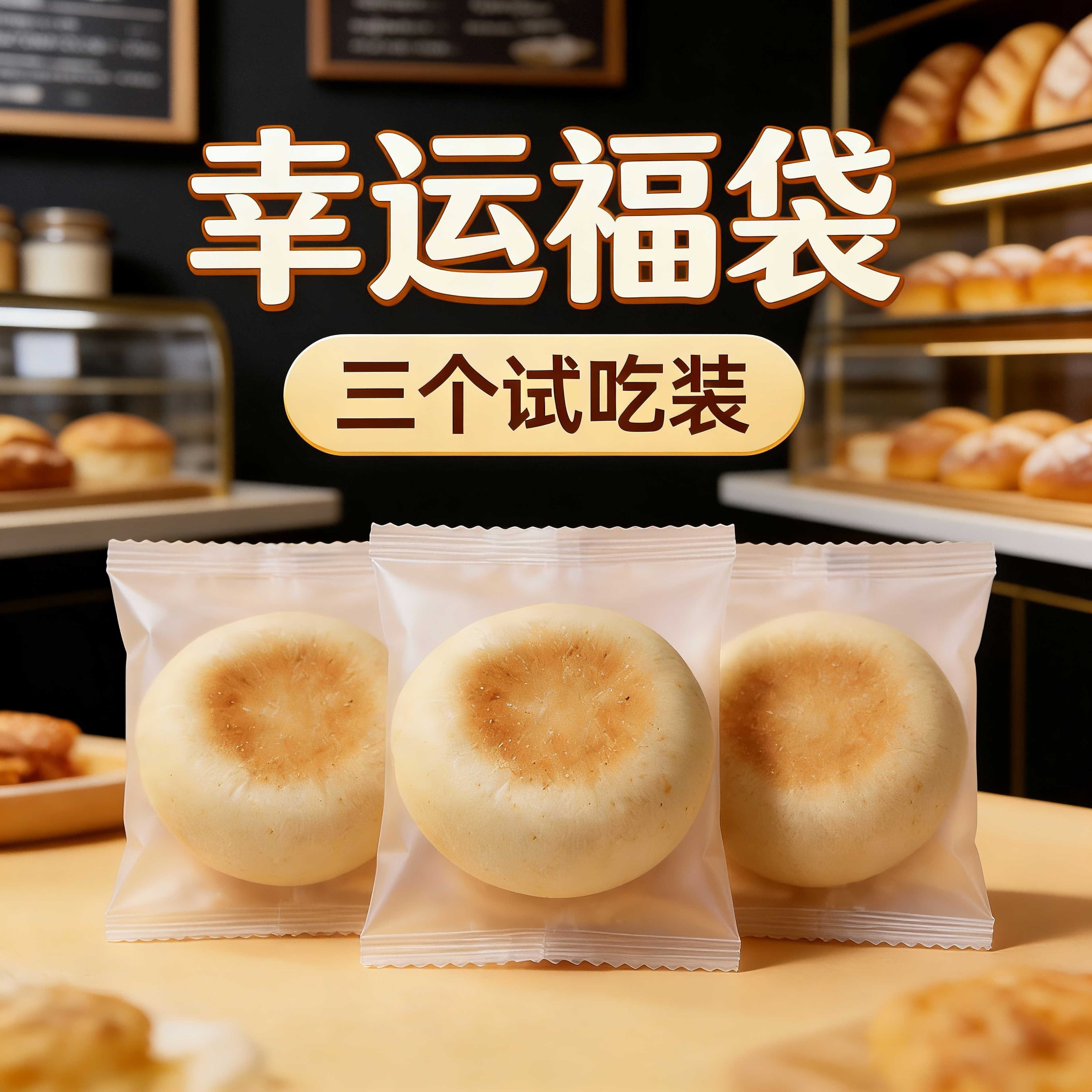 全麦红豆糯糯面包3个