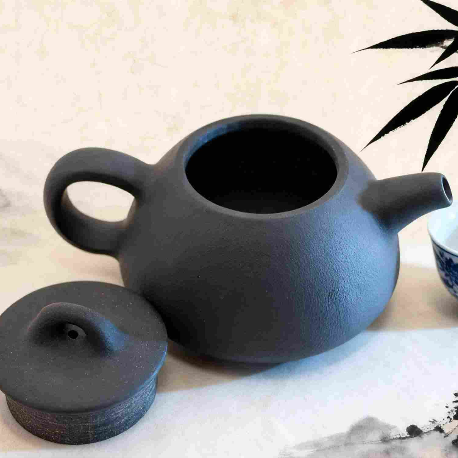 金典石瓢小茶壶100ML黑色纯手工