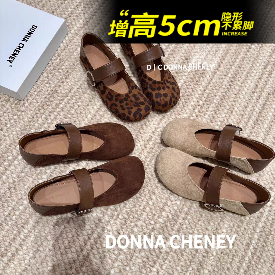 真皮5cm复古玛丽珍鞋女2025秋季新款时尚百搭单鞋舒适孕妇豆豆鞋