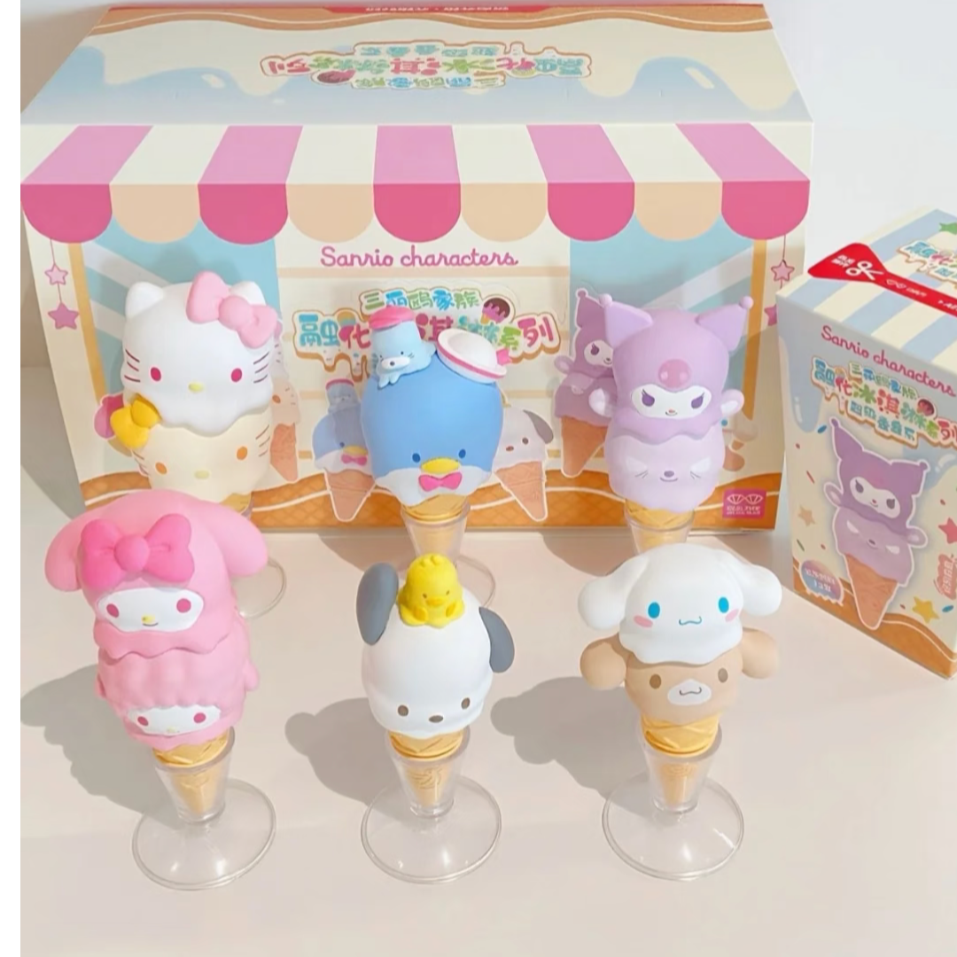 YoYo【拆盒】三丽鸥家族融化冰淇淋超级叠叠乐 潮玩盲盒代拆