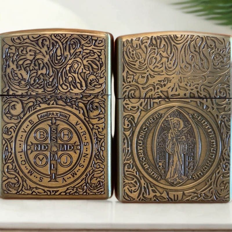 （博海康斯坦丁双面青铜）雕刻防风复古男士打火机——133
