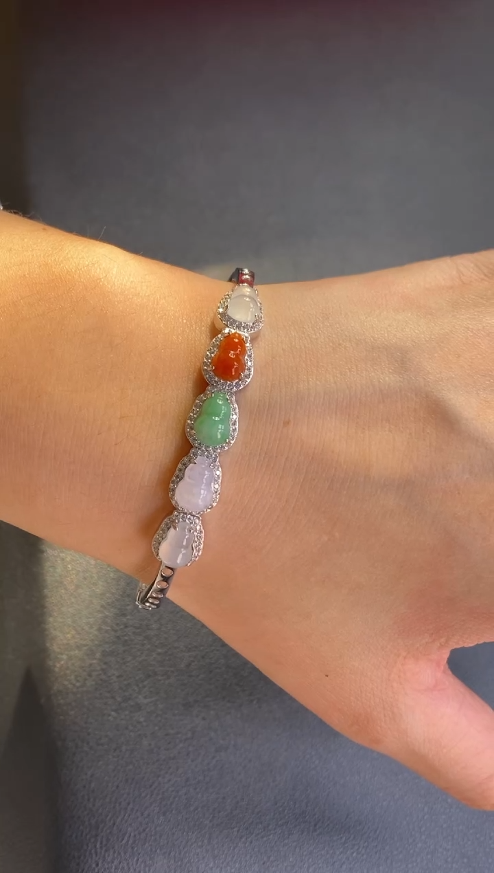 颈饰银S925镶嵌翡翠净货16773