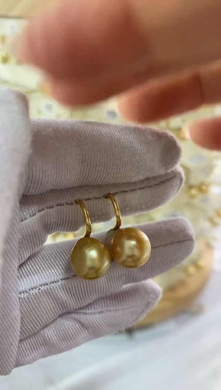 银S925镶嵌耳饰海水珍珠10-11mm