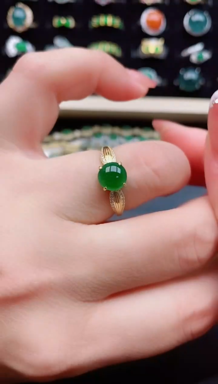 【闪购商品】翡翠戒指银S925镶嵌12121