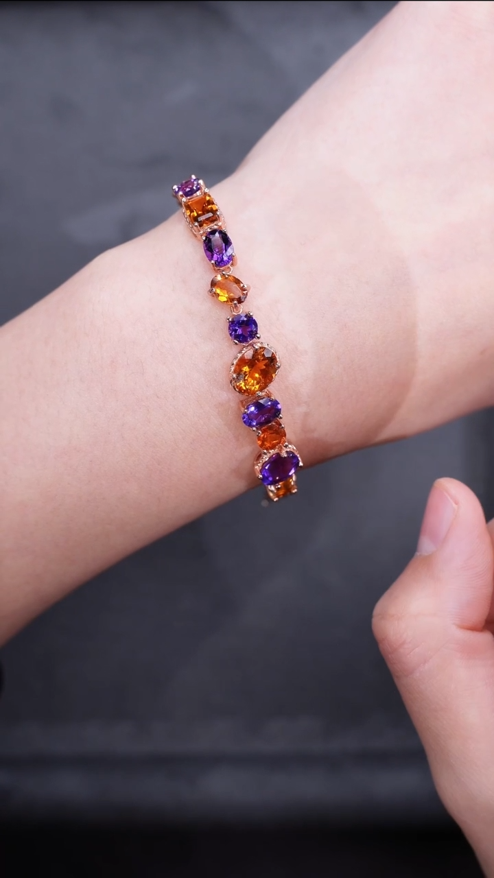 手链银S925镶嵌水晶手链