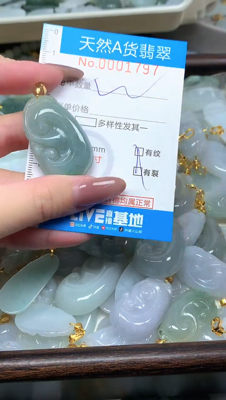 颈饰未镶嵌翡翠净货挂件-1797