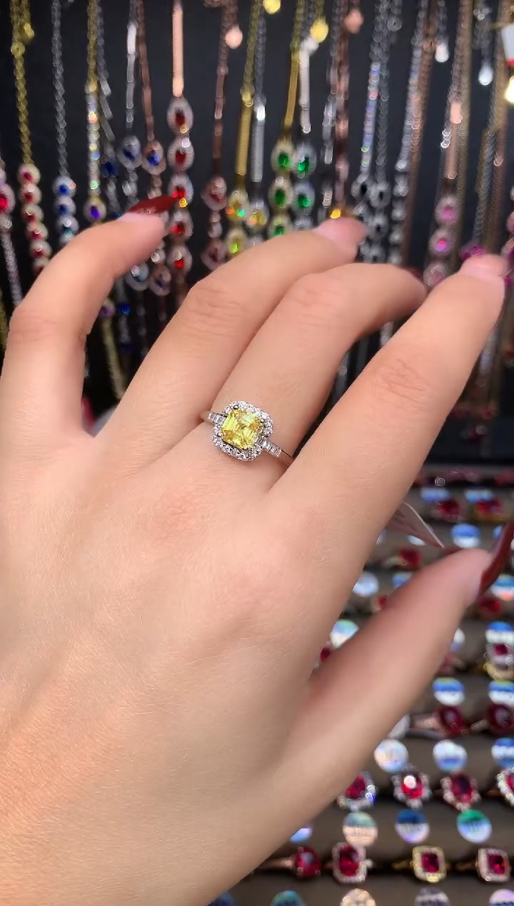 【闪购商品】水晶戒指银S925镶嵌6银色