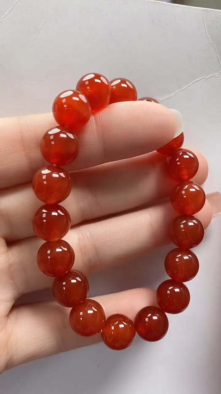 【闪购商品】玛瑙/玉髓手链合金满山红