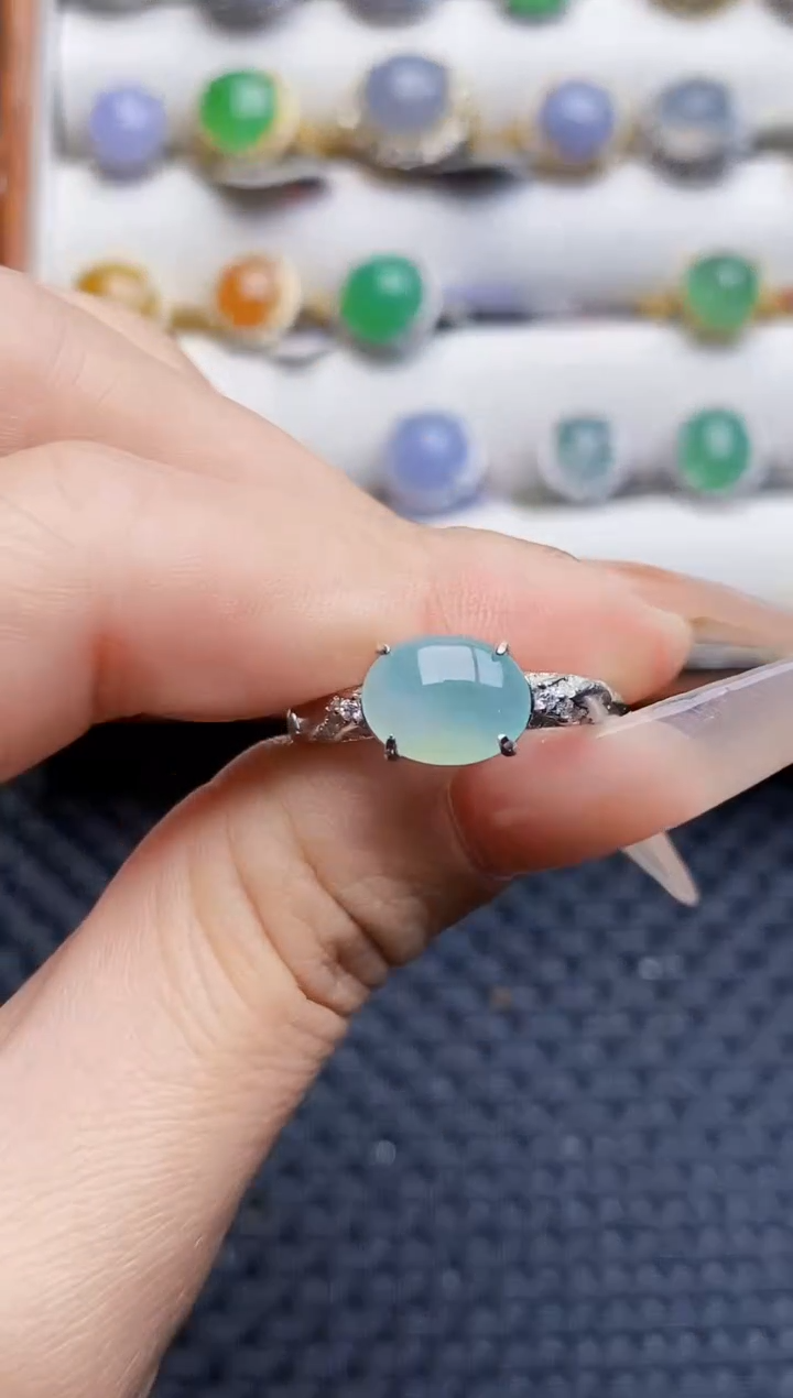 银S925镶嵌戒指翡翠1258