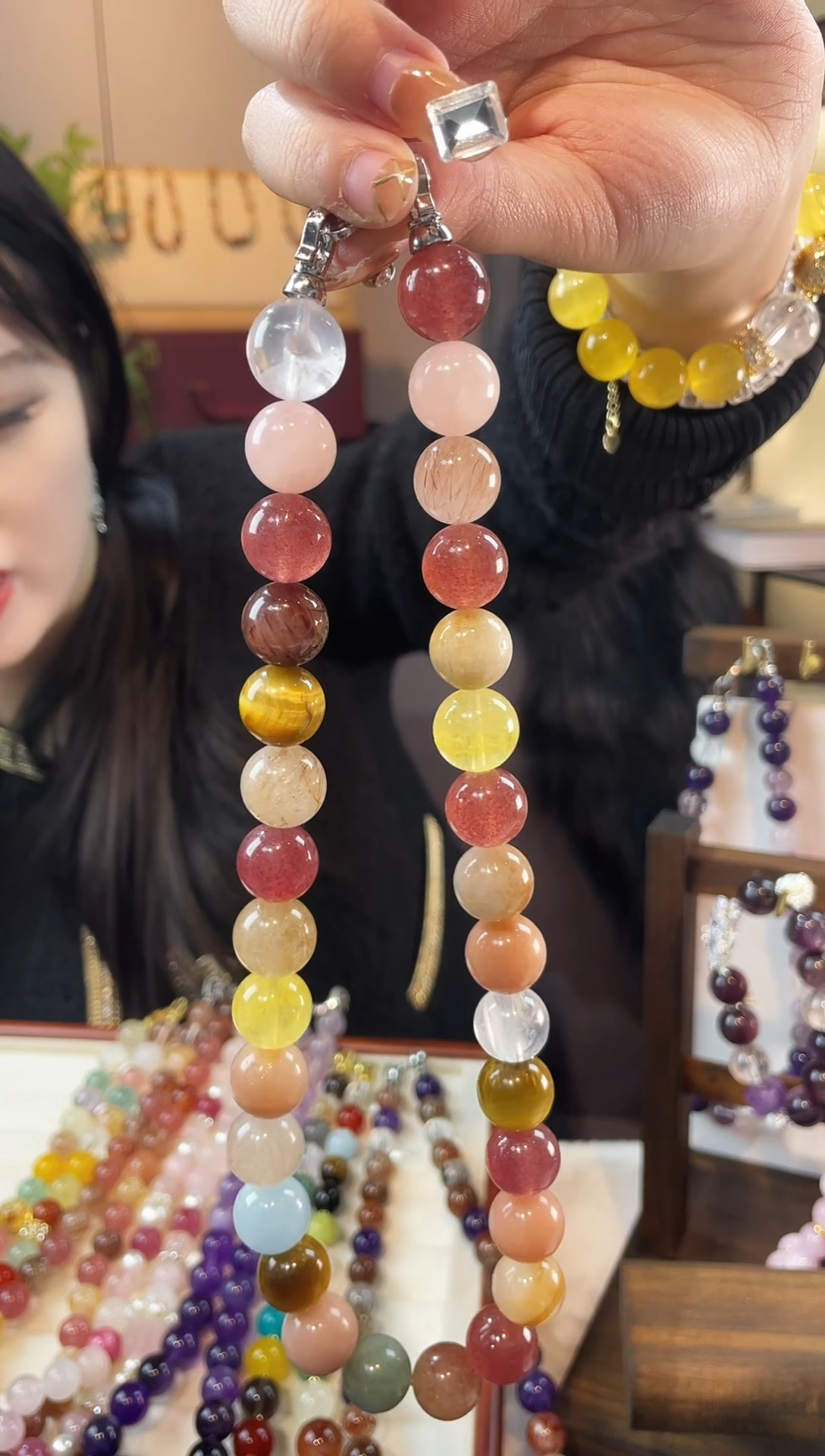 项链未镶嵌水晶兔毛大点位项链