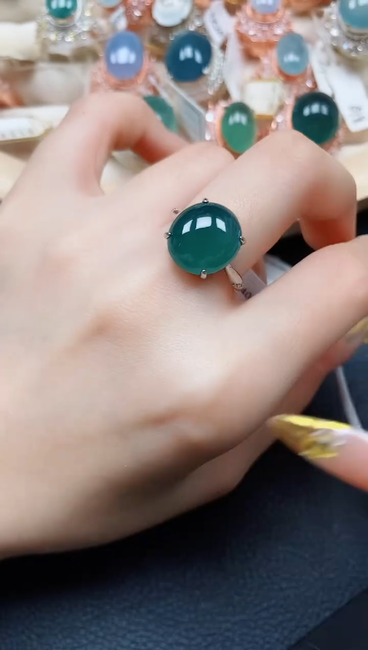 【闪购商品】翡翠戒指银S925镶嵌翡翠