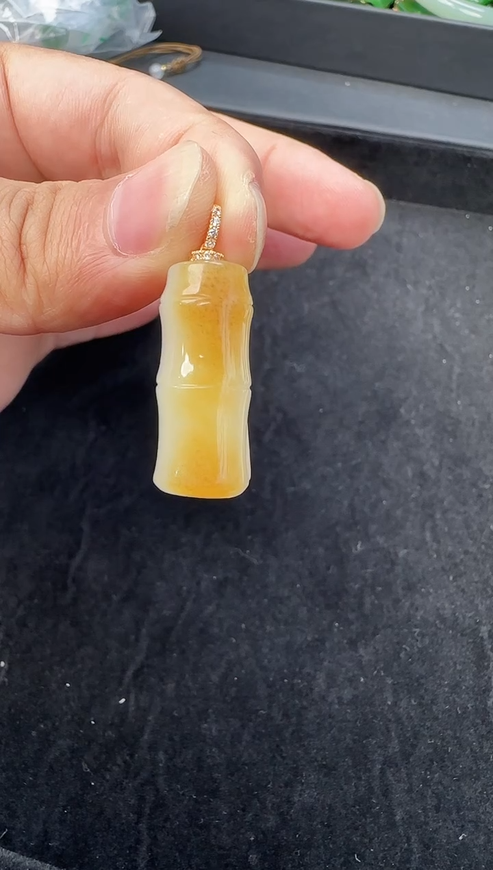 【闪购商品】颈饰未镶嵌和田玉（糖玉）竹节多样性发一