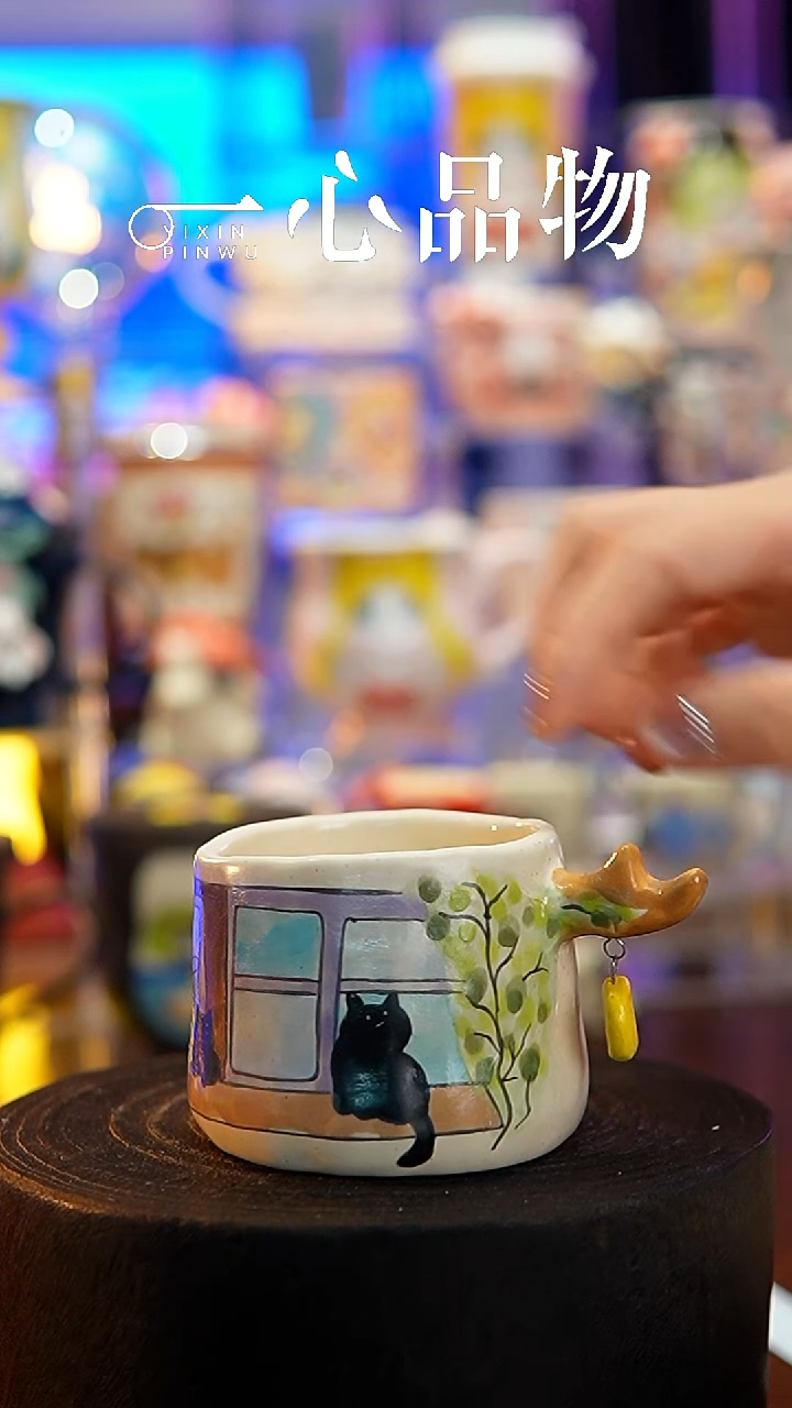 杯子瓷S512景德镇手工手绘杯子摆件