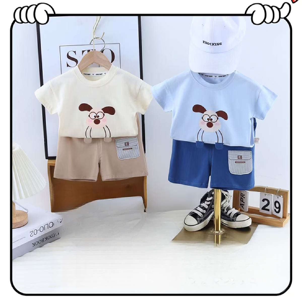 男女童套装宝宝夏季儿童冰瓷棉洋气短袖新款两件套夏装