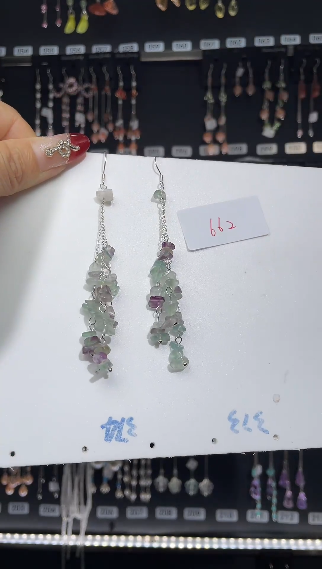 【闪购商品】紫晶耳饰银S925镶嵌银钩银链662