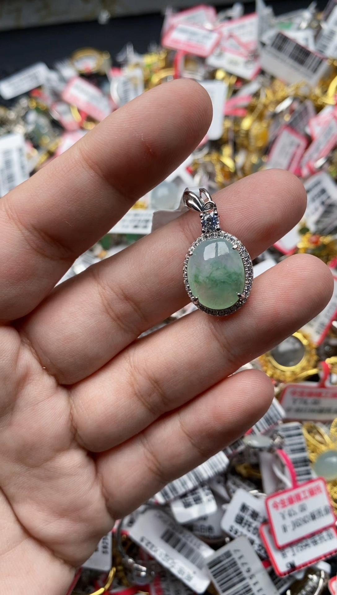 【闪购商品】翡翠戒指银S925镶嵌888888---5