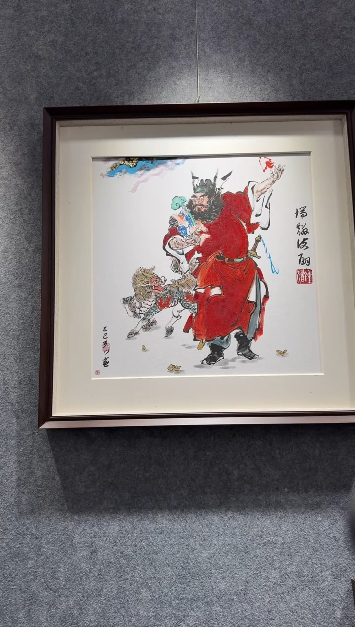 国画松*牛百川老师手绘60*60现画一物一拍