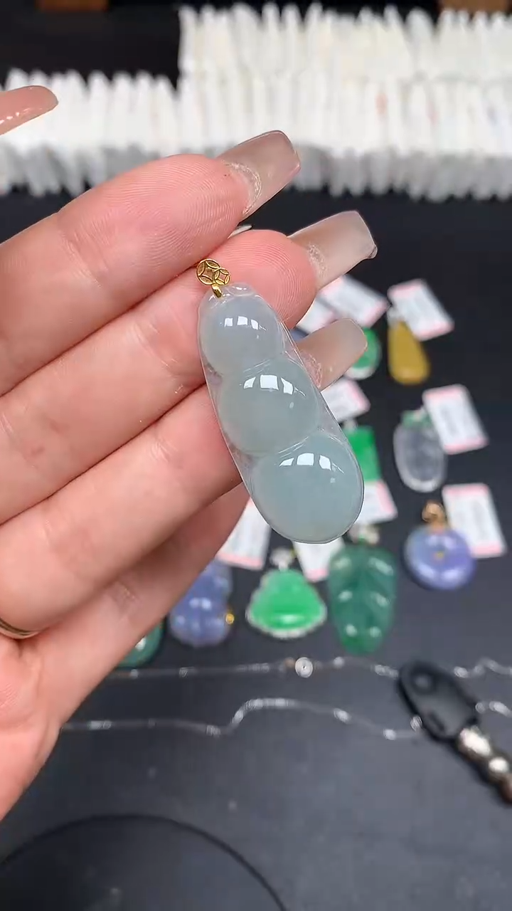 翡翠18K金镶嵌吊坠(不含链)MS193996