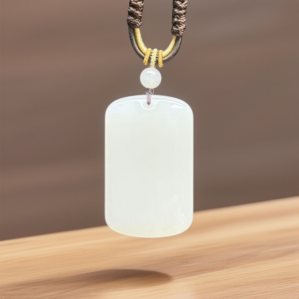 （白玉无瑕面包牌）和田玉无事牌老熟油润细腻男女通用时尚百搭