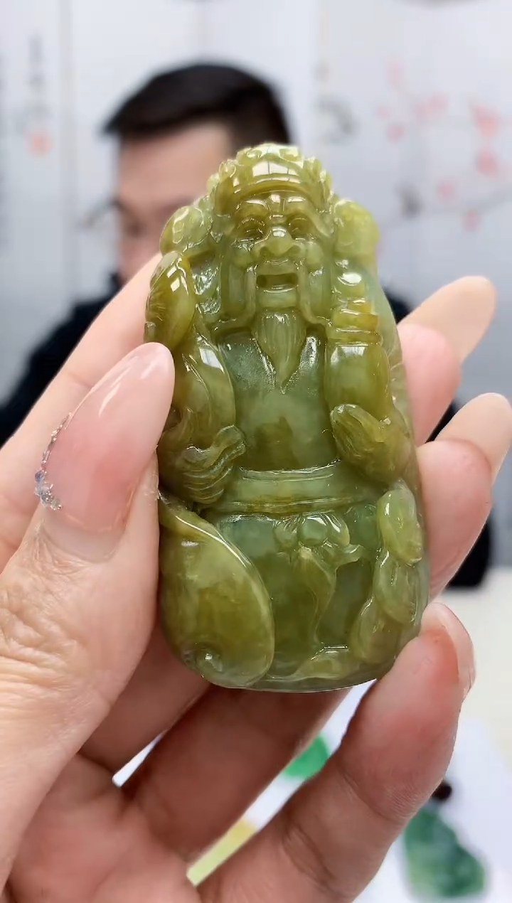 【闪购商品】定制翡翠未镶嵌5152MM-毛货挂件86