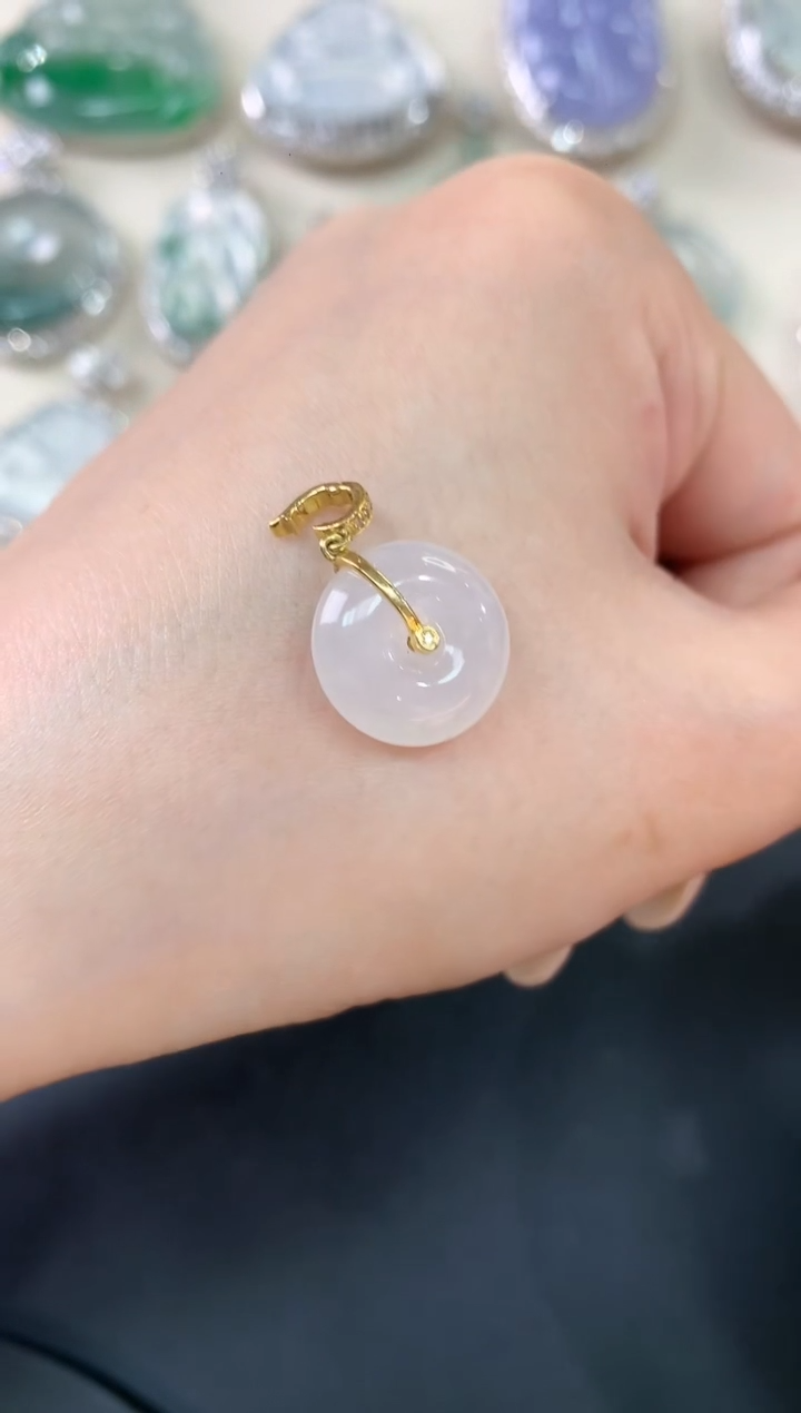 【闪购商品】翡翠吊坠(不含链)18K金镶嵌A524|980