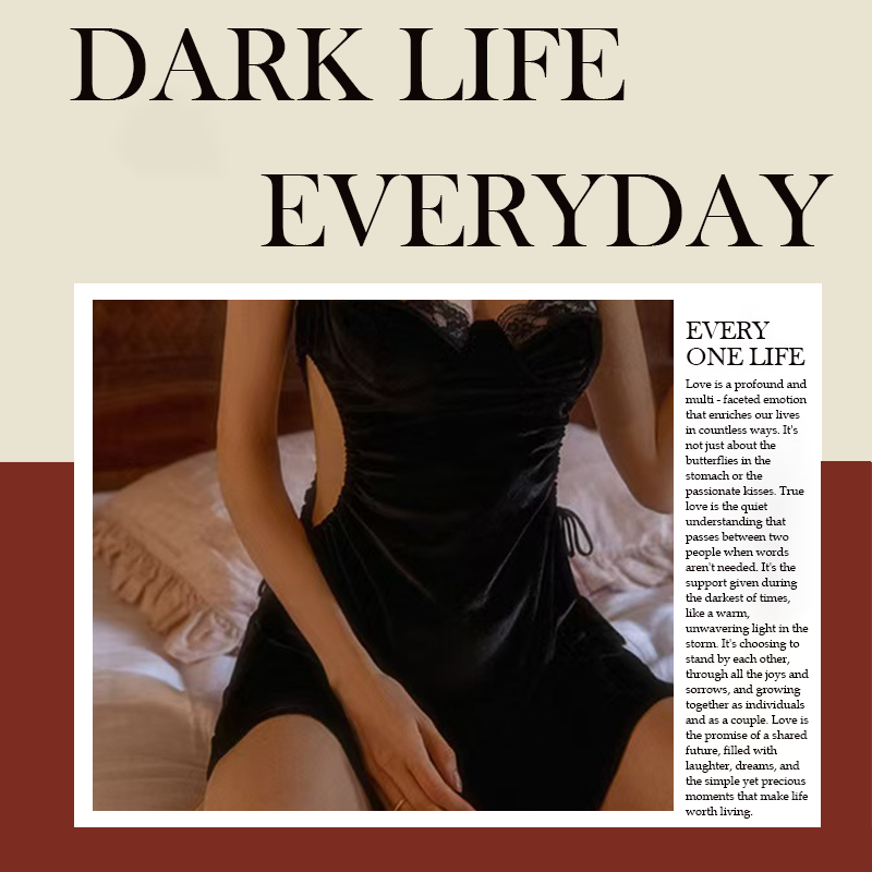 性感睡衣女冬丝绒纯欲吊带胸垫睡裙袍家居服气质睡裙