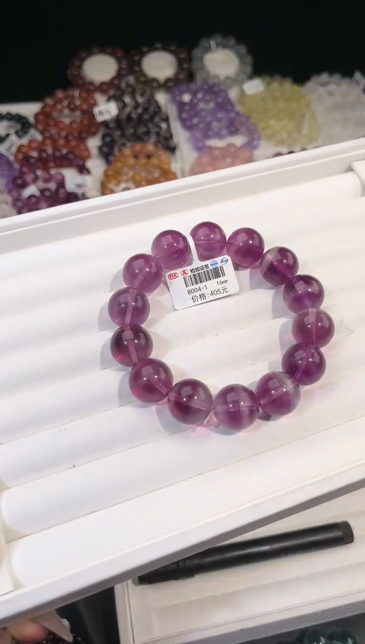 【闪购商品】萤石手链未镶嵌多样性发一紫萤石16mm