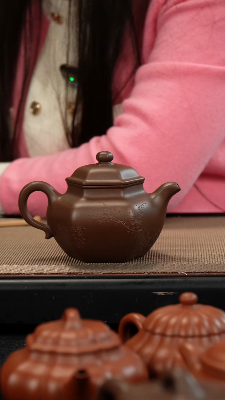 【闪购商品】紫砂茶壶老紫泥六方莲子