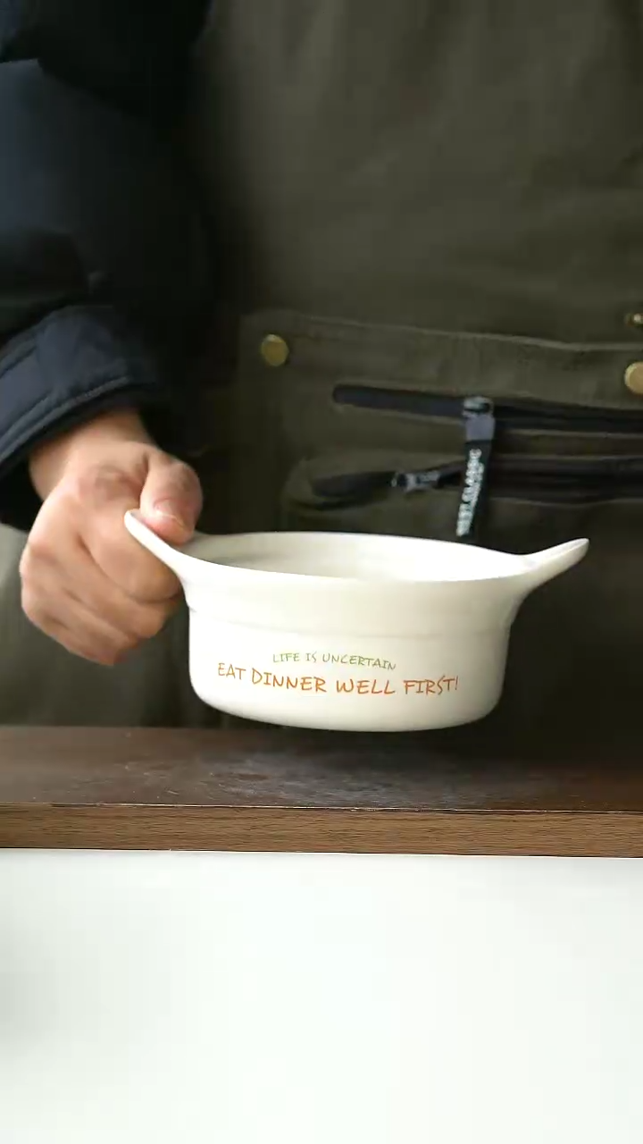 【闪购商品】陶瓷甜白釉双耳红禄字母@4-2@