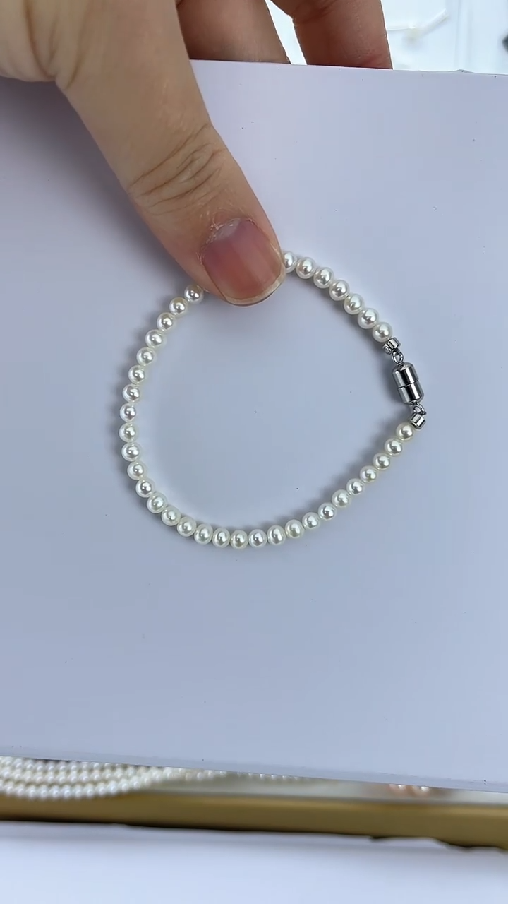 【闪购商品】淡水珍珠手链未镶嵌21天然极光珍珠小米珠手链4-5