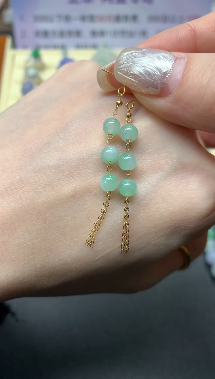 【闪购商品】翡翠耳饰18K金镶嵌多样性发其一|430