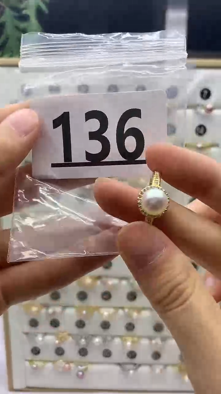 合金戒指淡水珍珠136