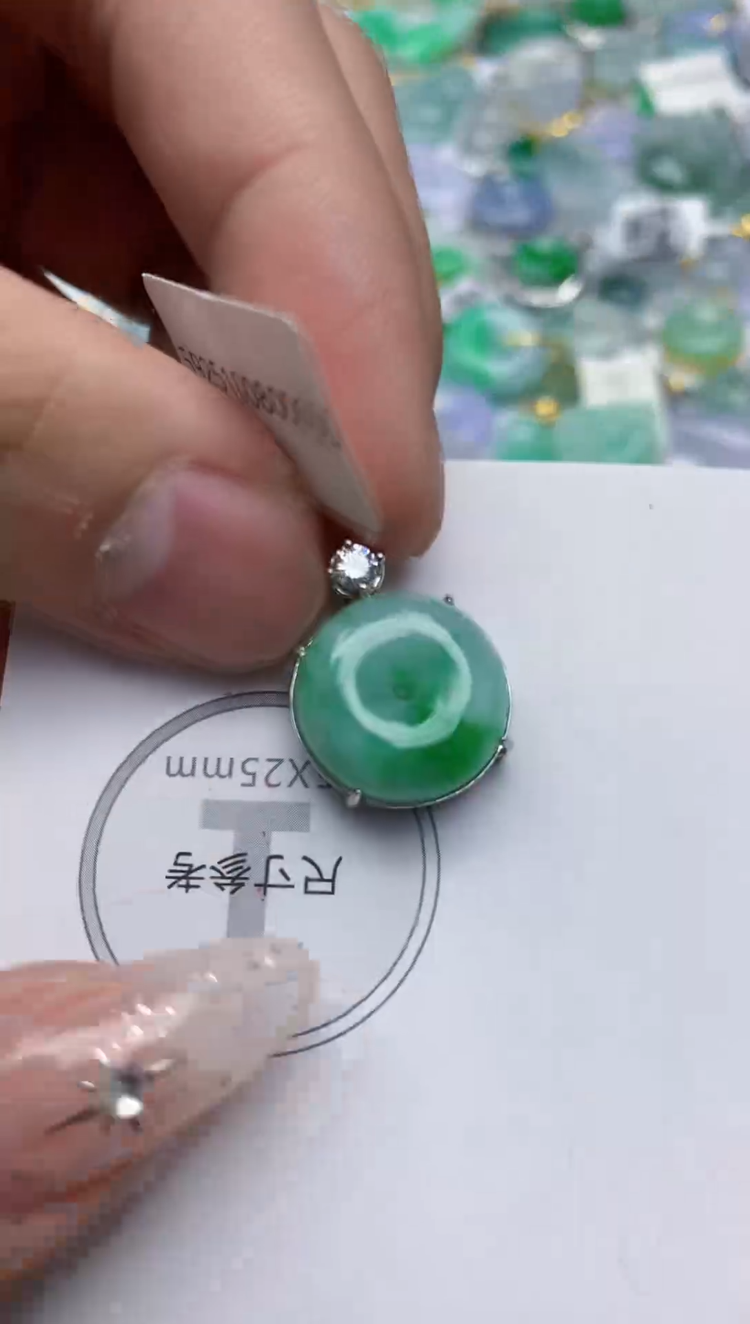 颈饰银S925镶嵌翡翠天然缅甸a货翡翠百元以上9元证书费自理