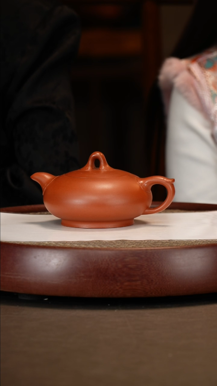 【闪购商品】紫砂茶壶景舟红泥如意+墨宝