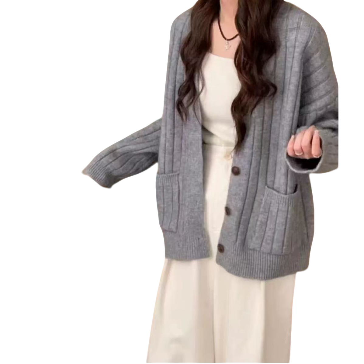 2025韩系复古麻花针织开衫女秋冬休闲慵懒风宽松