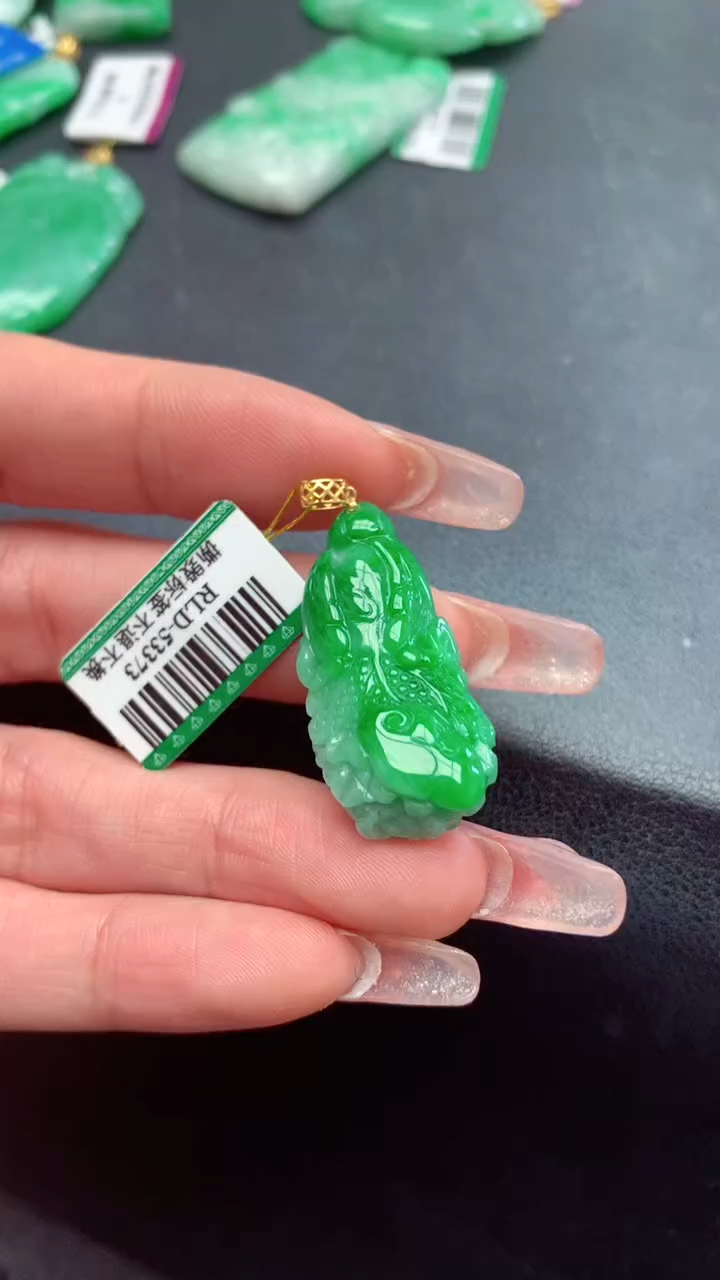 【闪购商品】翡翠颈饰18K金镶嵌挂件