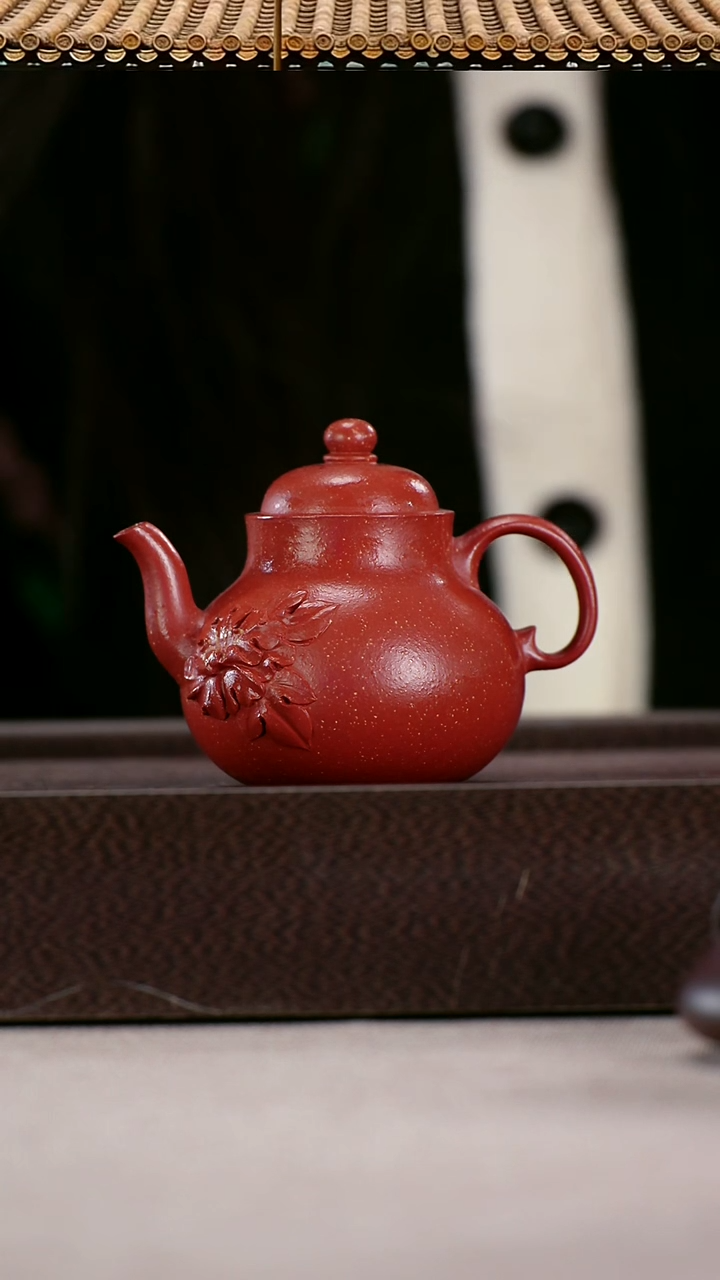 茶壶紫砂绝红降坡精工仿生小瓜壶