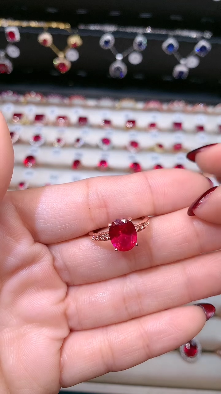 【闪购商品】红宝石戒指银S925镶嵌810