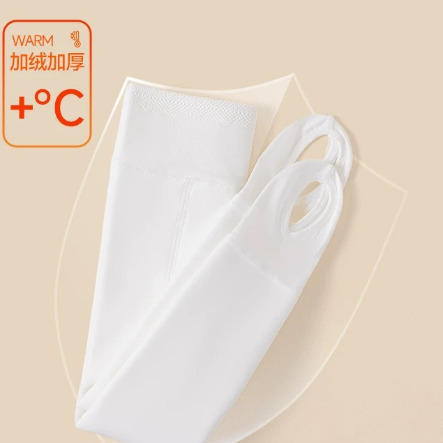 女童打底裤加厚白色舞蹈裤加绒加厚连脚踩脚保暖连体袜儿童