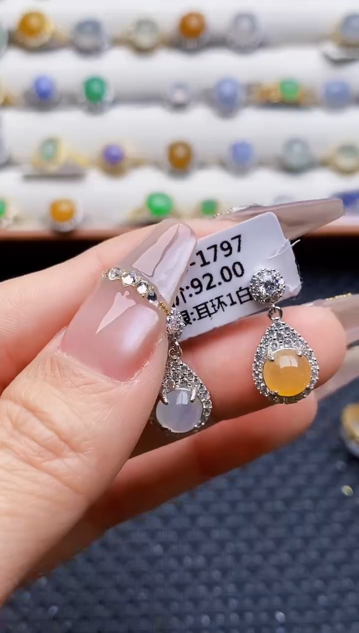 银S925镶嵌戒指翡翠6748