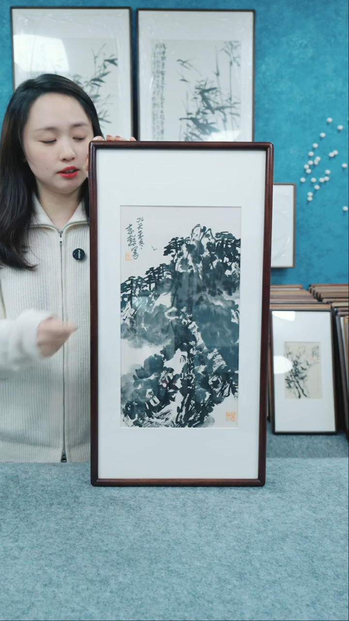 【闪购商品】国画33*66郑志超老师带框山水