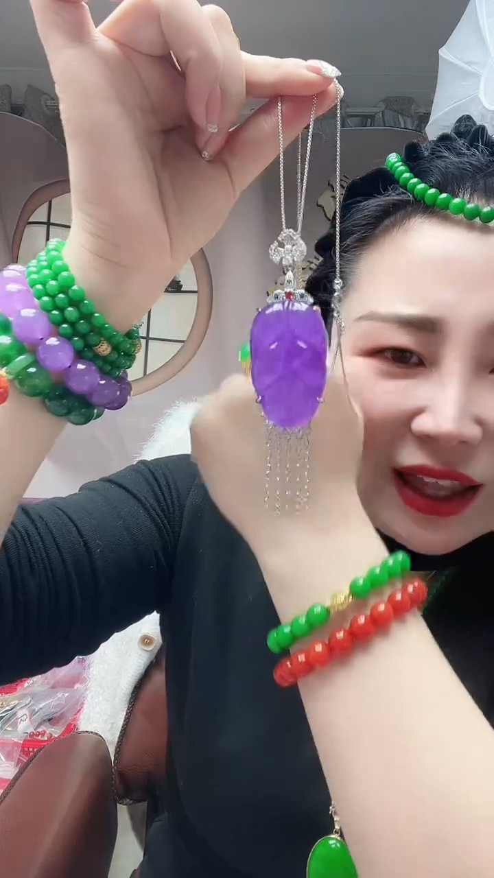 【闪购商品】翡翠颈饰银S925镶嵌075号