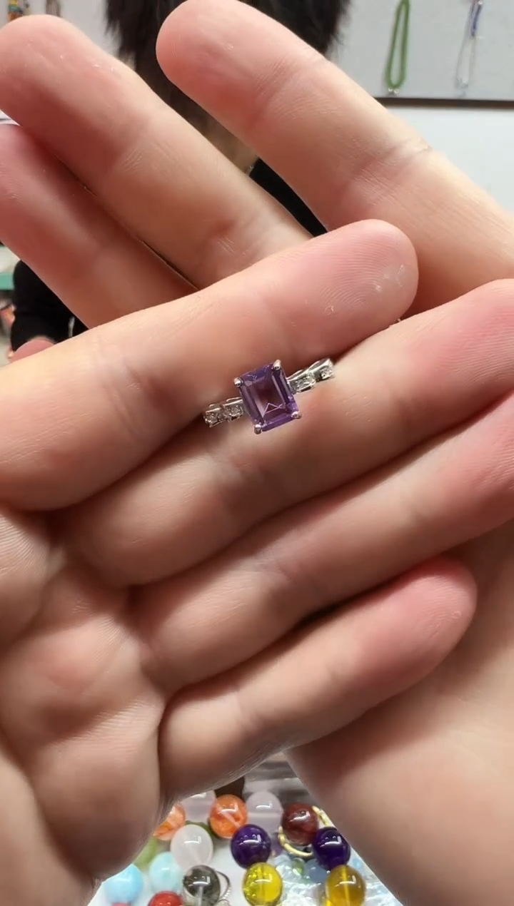 银S925镶嵌戒指水晶1231m029多样性发其一