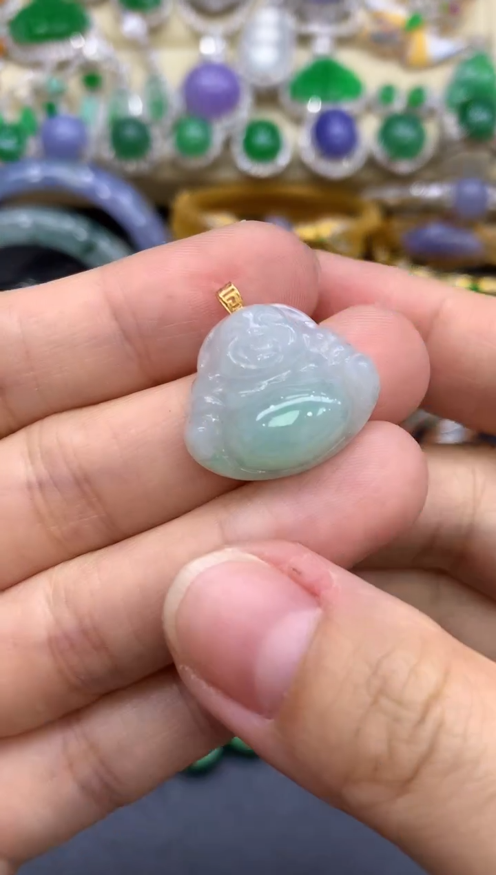 颈饰18K金镶嵌翡翠82-中国好珍宝