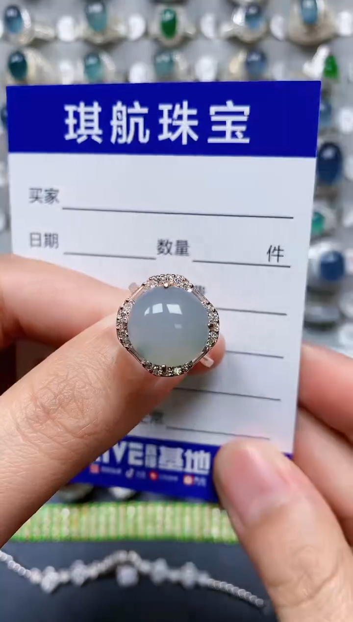 【闪购商品】翡翠戒指银S925镶嵌0185