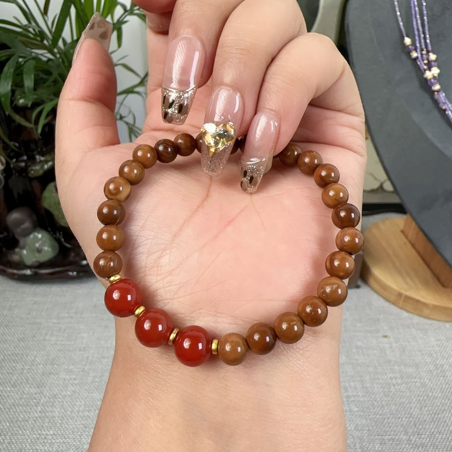 A级卡6库克南红单圈手串女士手串