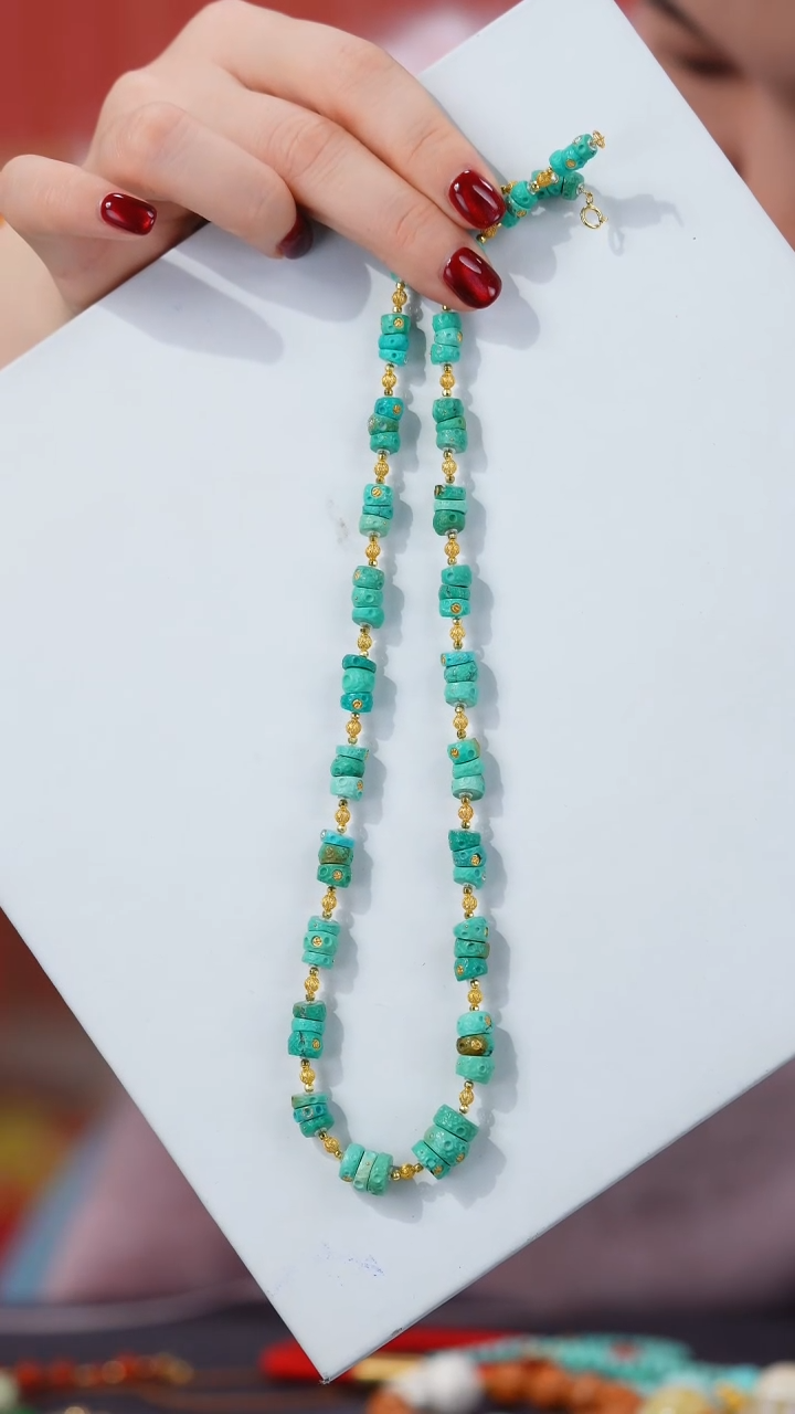 【闪购商品】绿松石项链18K金镶嵌1