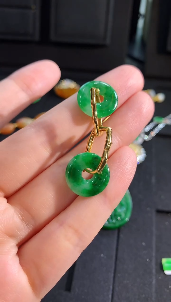 【闪购商品】翡翠耳饰银S925镶嵌耳饰