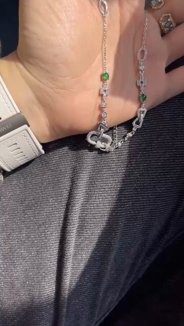 【闪购商品】翡翠颈饰银S925镶嵌0750176691