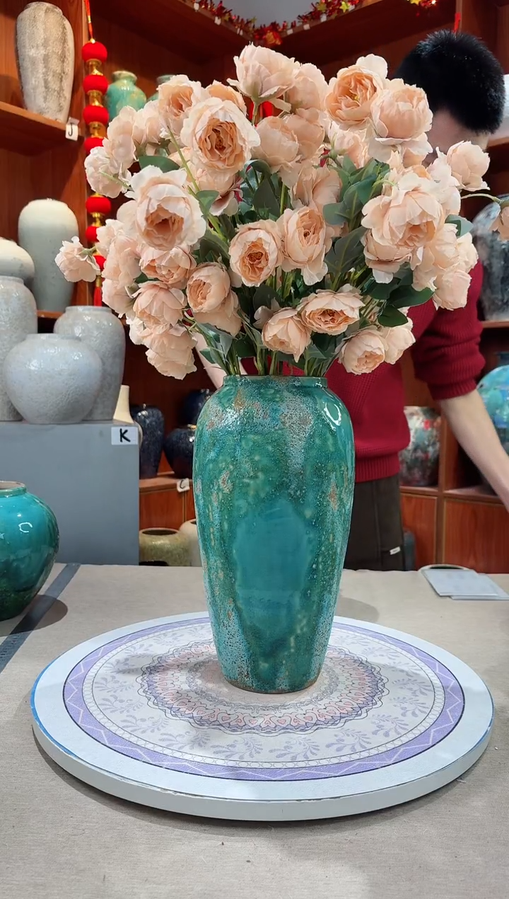 【闪购商品】瓶精品陶瓷花瓶 无花 草原绿 大号